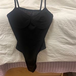 Black cami body suit with wire, gently worn